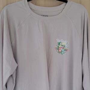 Chaps Light Tan Graphic Long Sleeve Shirt.  Size 2XL